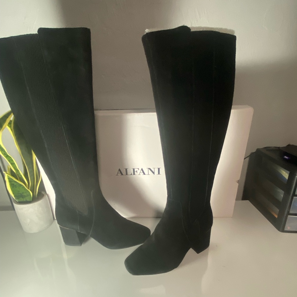 Alfani Women's Elegant Black Over the Knee Boots